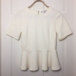 WD.NY | Peplum Cream Top. Size M